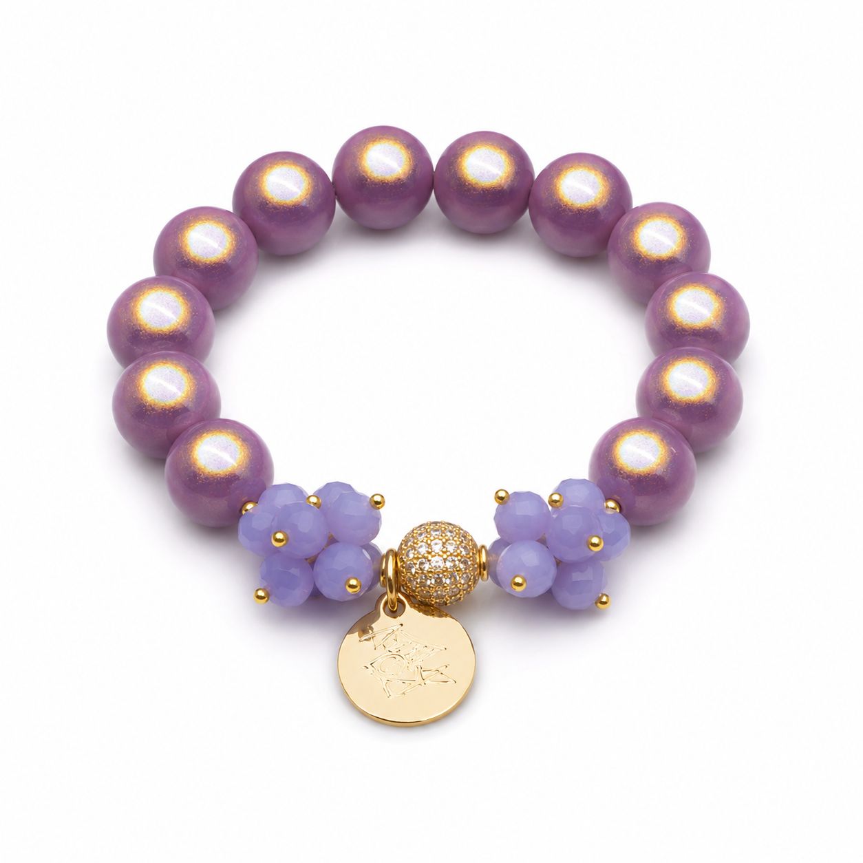 Perlenarmband - Handgefertigtes Unikat mit Effektperlen & Gold-Akzenten