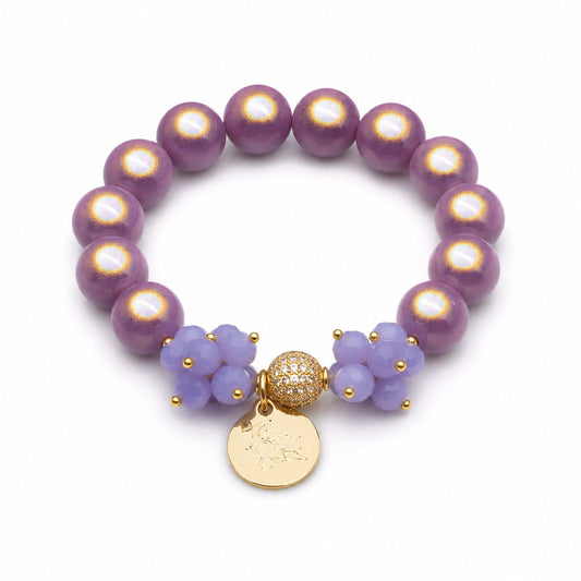 Perlenarmband - Handgefertigtes Unikat mit Effektperlen & Gold-Akzenten