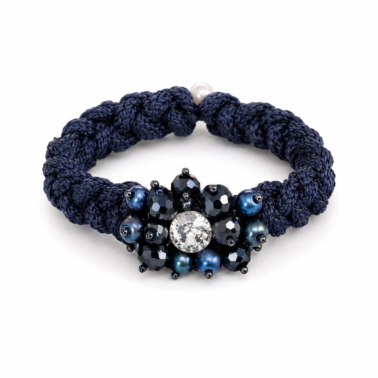 Armband - Handgefertigtes Statement-Piece in Deep Blue & Kristal